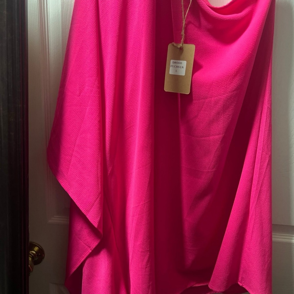 Vibrant Pink one shoulder dress